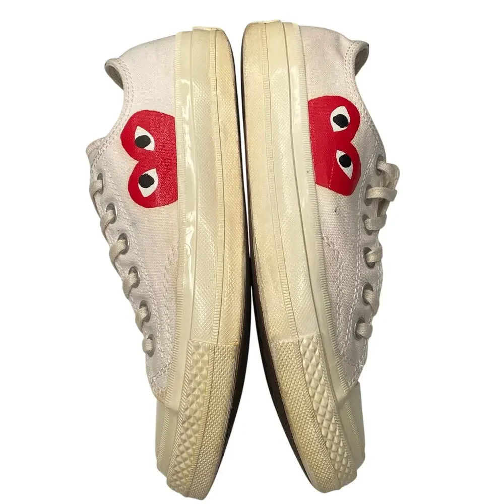Converse x Comme des Garçons Play Chuck 70 Low Top Sneakers Sz 5.5 M 7.5 W White